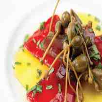 Piquillo Peppers, Mojama & Caperberry Salad